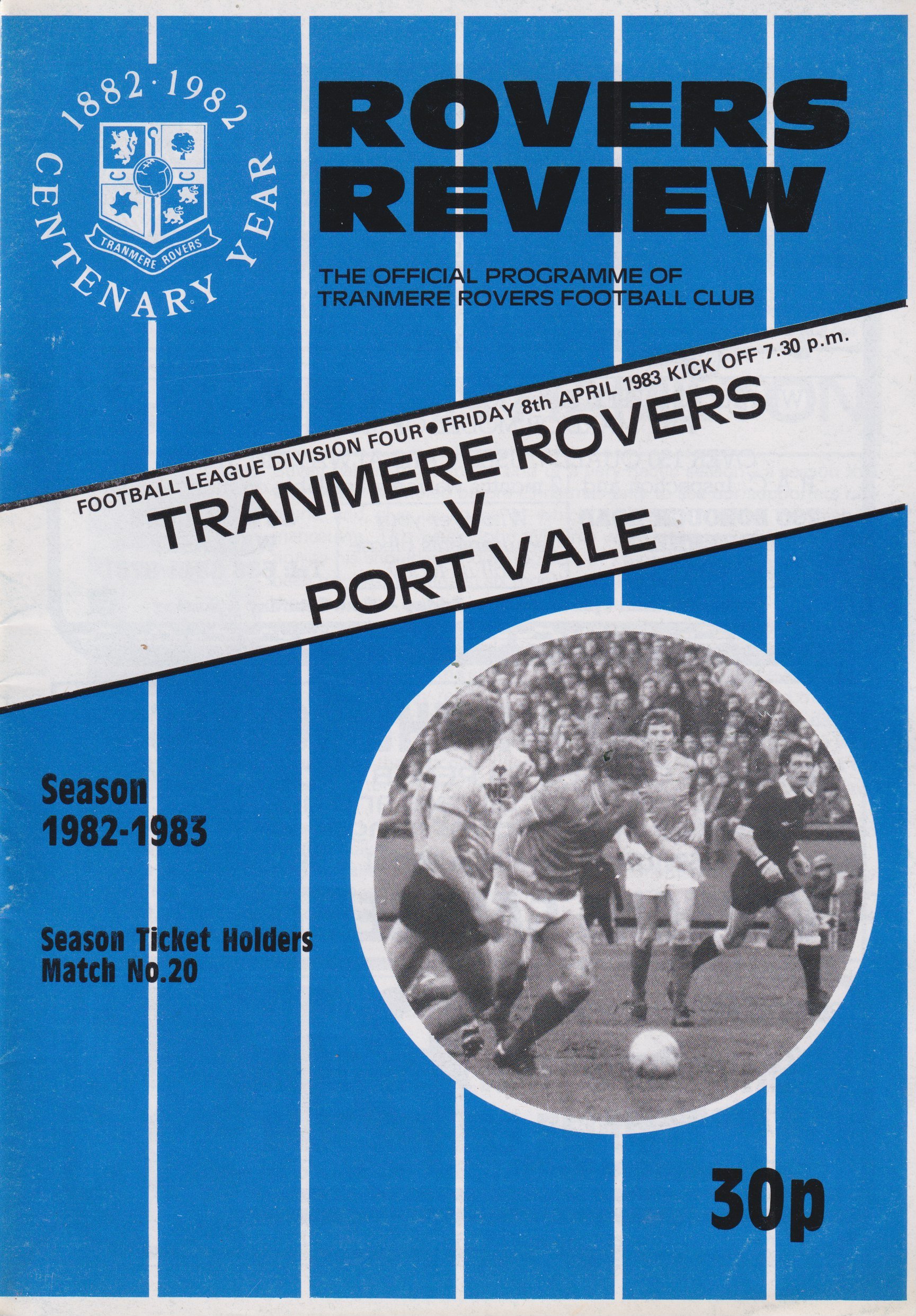 Tranmere Rovers v Port Vale match programme